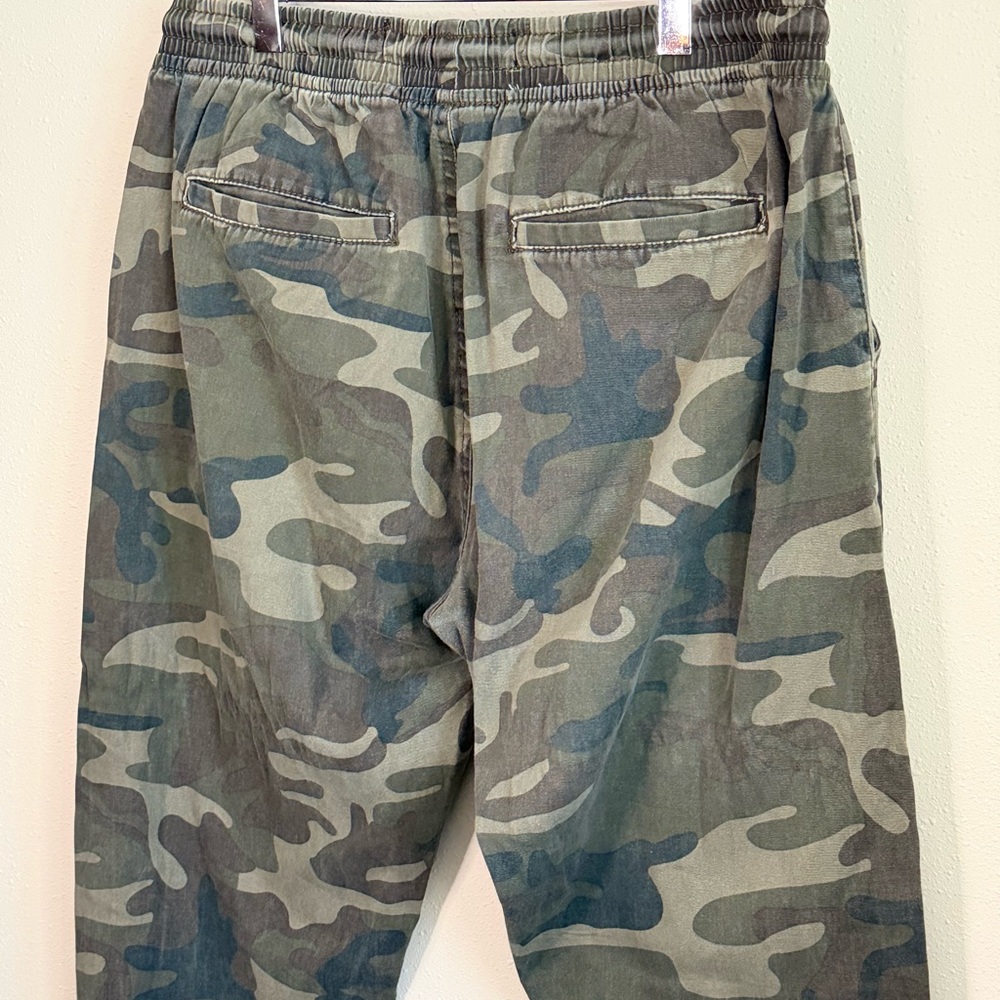 Camo Jogger Pants Women’s Large Green Military Print Drawstring Joggers - Picture 9 of 11